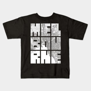 Melbourne, Australia City Map Typography - Light Kids T-Shirt